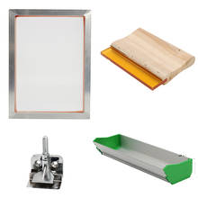 5Pcs/Set Screen Printing Kit Aluminum Frame + Hinge Clamp + Emulsion Scoop Coater + Squeegee Screen Printing Tool Parts 2018 New 2024 - buy cheap