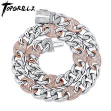 TOPGRILLZ-collar de cadena cubana Miami de 16mm, caja de circonita cúbica, hebilla, joyería de moda Hip Hop 2024 - compra barato