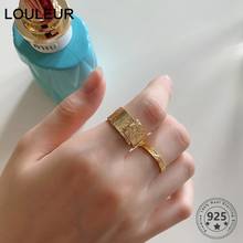 Louleur anel de prata esterlina 925 real, feminino, minimalista, personalidade, anel dourado para mulheres, luxo, joias finas, presente 2024 - compre barato