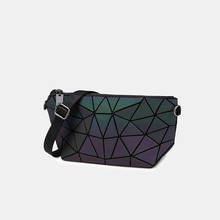 Women Chain Shoulder Bag for women 2020 Luminous Geometric Messenger Bags Plain Folding Crossbody Bags Clutch evening bag bolso 2024 - buy cheap