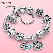 XIAOYI 2020 100% S925 Top selling styly  Mother's day hollow out love dove life tree dog high quality fashion bracelet gift  mom 2024 - buy cheap