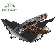 EARLFAMILY 13cm x 6.1cm 3D Creative Large Pythons Car Sticker Torn Metal Decal Funny Car Bumper Decor Auto Motorcycle Stickers 2024 - buy cheap