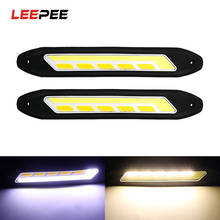 LEEPEE 2PCS Car DRL and Turn Indicators COB LED Daytime Running Lights Turn Signal Light Auto Fog Lamps Flexible Waterproof 2024 - buy cheap