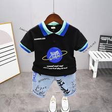 New Summer Children Fashion Clothing Baby Boy Letter Lapel T-Shirt Shorts 2Pcs/Sets Kids Infant Clothes Toddler Tracksuit 2-7Y 2024 - buy cheap