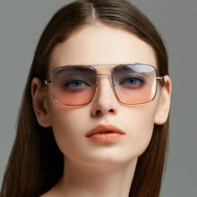 Пилот солнцезащитные очки с квадратными линзами с для женщин больших размеров классические винтажные металлические мужские солнцезащитные очки модные брендовые дизайнерские квадратные очки UV400 2024 - купить недорого