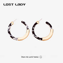 Lost Lady-pendientes de aro con forma de C para mujer, aretes geométricos huecos, Vintage, coreanos, accesorios de moda para fiesta 2024 - compra barato