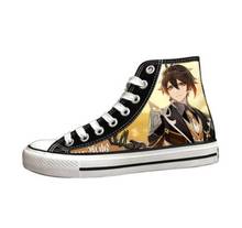 Morax cos Genshin Impact  cosplay cos shoes canvas fashion shoes casual men and women college anime cartoon students high help 2024 - buy cheap