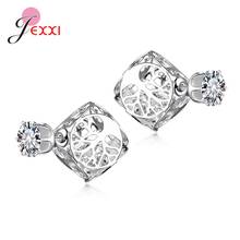 Fast Shipping Genuine 925 Sterling Silver Stud Earrings High Quality Women Korean Earrings Wedding Engagement Jewelry Accessory 2024 - buy cheap