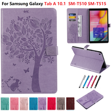 Funda de cuero con tapa y soporte para Samsung Galaxy Tab A 10,1, 2019, T510, T515, SM-T510, 10, 1 Coque + bolígrafo 2024 - compra barato