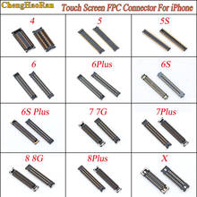 ChengHaoRan, 1 шт., для iphone 4, 5, 5S 6, 7, 8 plus, 6s, X, сенсорный экран, дигитайзер, FPC коннектор на материнской плате 2024 - купить недорого
