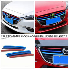 Передняя Центральная решетка радиатора Lapetus Tricolo, решетка для гриля, обшивка, подходит для Mazda 3 AXELA Sedan Hatchback 2017 2018, аксессуары, внешние 2024 - купить недорого