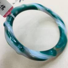 Pure natural agate jade carved green bamboo two-color jade bracelet Elegant female jade bracelet Send A certificate 2024 - buy cheap