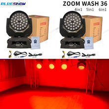 2x LED Wash Zoom 36x12W RGBW 4in1 Lyre Zoom Wash Lights Moving Head Light Stage Power In Out DMX512 Beam Wash Spot Lyre 2024 - buy cheap