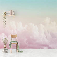 Milofi custom high-end 3d stereo mural pink sky clouds TV background wall paper 2024 - buy cheap