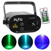 AUCD Mini 9 Patterns Green Blue Laser Lights Mix 3W Blove LED Beam Projector Stage Lighting DJ Disco Party Show System SL09GB 2024 - buy cheap