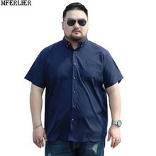 high quality men casual shirt short sleeve large size big 8XL 9XL 10XL 12XL dress wedding shirts Pink navy blue purple shirt 66 2024 - buy cheap