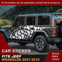 Car Stickers Side Body Mud Tire Tracks Graphic Vinyl Car Decals Custom Fit For Jeep Wrangler Wrangler JK Unlimited 2007-2019 2024 - buy cheap