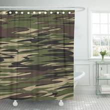 Green Camo Camouflage Pattern Military Woodland Classic Masking Brown Shower Curtain Waterproof Polyester Fabric 72 x 72 Inches 2024 - buy cheap