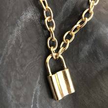 Gothic Women Jewelry Delicate PadLock Pendant Necklace New Design Punk Rock Statement Choker Necklace Thick Chain Lock Necklace 2024 - buy cheap