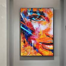 Abstract Graffiti Art Half Face Canvas Paintings Posters and Prints Modern Canvas art Pictures for Living Room Wall Decoration 2024 - buy cheap