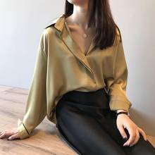 Casual Women Solid Color Long Sleeve V Neck Pullover Chiffon Office Blouse Shirt Solid Casual Blouses OL Style Tops 2024 - buy cheap