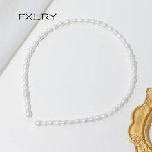FXLRY-Diadema de perlas de agua dulce Natural hecha a mano, soporte de aros para el cabello, adorno, banda para la cabeza, moda femenina para el cabello 2024 - compra barato