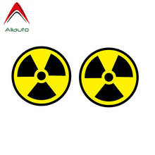 Aliauto 2 X Caution Stickers Radiation Symbol Personality Reflective Car Sticker Decal Automobile Decoration Accessories,8cm*8cm 2024 - buy cheap