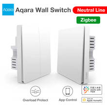 Умный настенный выключатель Aqara ZigBee Zero Line Fire Wire, дистанционное управление освещением, Wi-Fi выключатели с нейтральной линией, работает с Xiaomi Mi Home 2024 - купить недорого
