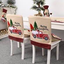 Merry Christmas Lattice Car Christmas Tree Chairs Cover Cap Dinner Chair Xmas Cap Dinner Table Hat Chair Lattice Covers For Home 2024 - buy cheap