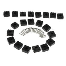 20pcs 22x22x9mm Non-Skid Furniture Pads Chair Table Cabinet Rubber Bumper Feet Pad  Floor Protectors with Tapping Screws Square 2024 - buy cheap