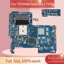 Материнская плата H000034200 для ноутбука TOSHIBA Satellite L755D, материнская плата для ноутбука REV.2.1 2024 - купить недорого
