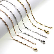 1mm 1.5mm 2mm 5pcs/lot Stainless Steel Rose Gold Rolo Link Cuban Chains Necklaces Choker Necklace for Women/Men Pendant Jewelry 2024 - buy cheap