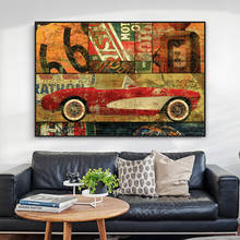 Carro de esportes posters e cópias do vintage retro decoração quadros da lona quarto arte da parede sala estar pintura da parede cuadros decoracion 2024 - compre barato