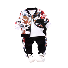 New Autumn Children Cotton Clothes Baby Boys Fashion Zipper Jacket T Shirt Pants 3Pcs/sets Infant Outfit Kids Casual Sportswear 2024 - buy cheap