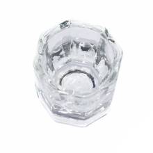 Copo de vidro em formato octagonal, recipiente de pratos para arte de unha acrílica, pó líquido, ferramentas para salão, 1 peça 2024 - compre barato