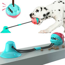 Bola de brinquedo para animais de estimação, brinquedo interativo multifuncional com ventosa para limpeza dos dentes do cachorro 2024 - compre barato