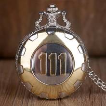 Antique Fallout 4 Vault 111 Quartz Pocket Watch Necklace Pendant Analog Fob Watch Gifts for Men Women 2024 - buy cheap