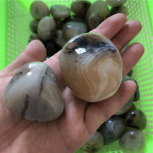 Venda por atacado barato de pedra de palma de cristal de ágata de musgo natural polida ágata aquática 2024 - compre barato