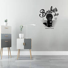 Barbershop Wall Sticker For Shop Barber Vinyl Sticker Shave Scissors Haircut Wall Decor Barber Wall Art Murals Revocable ph869 2024 - buy cheap