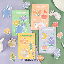 Cute Cat and Flower Series Memo Pad Kawaii Stationery N Times Sticky Notes Diary DIY Notepad School Office Supply Papeleria 2024 - buy cheap