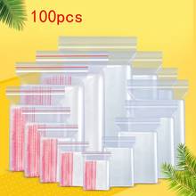 100pcs Resealable Zip Lock Bags Self Seal Clear Plastic Poly Beads Jewelry Bag Food Storage Package Reclosable Vacuum Fresh Bag 2024 - buy cheap
