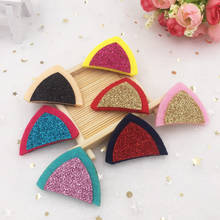 New 20pcs Non-woven Fabrics  Paillette Glitter Cat Ears Appliques Wedding DIY Sewing Patchs Craft Hair Bow Accessories A88*2 2024 - buy cheap