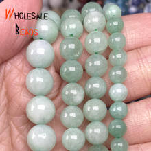 Jades de piedra Natural verde Angelita, cuentas de forma redonda de 6-10 MM para la fabricación de joyas, accesorios de pulsera de 15 ", venta al por mayor 2024 - compra barato