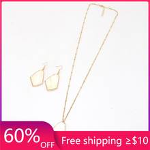 Fashion Irregular Faux Shell Pendant Necklace & Matched ACC Long Chain Sweater Necklace Geometric Body Jewelry 2024 - buy cheap