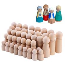 10pcs Unfinished Wooden DIY Toy Home Arts Color Painting Peg Dolls Male & Female Doll Bodies Decorations Christmas Decor 2024 - buy cheap