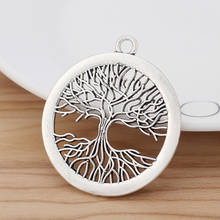 6 Pieces Large Tree Round Charms Pendants for Necklace Jewellery Making Findings 42x42mm 2024 - buy cheap
