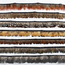 Wholeslae Natural Peacock Feathers Chicken Pheasant Feather Trim Fringe Ribbon Feathers for Crafts Feathers for Jewelry Making 2024 - buy cheap