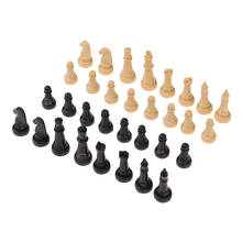 32pcs/set 4.8cm Plastic Chess Pieces Only for Kids Board Game (Wooden/Black) 2024 - buy cheap