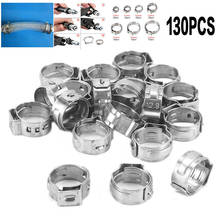 130pcs Galvanized Assortment Hose Clamps Hook 7-21mm Fit For Almost Pipes Single-Ear Car Fuel Hose Clamps Set 2024 - buy cheap