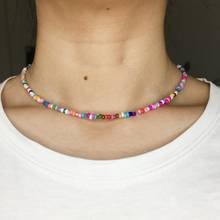 Colorful Beads Choker Necklace For Beauty 2021 Fashion Summer Beach Beaded Necklace For Women Girls Gifts Wholesale Jewelry 2024 - buy cheap